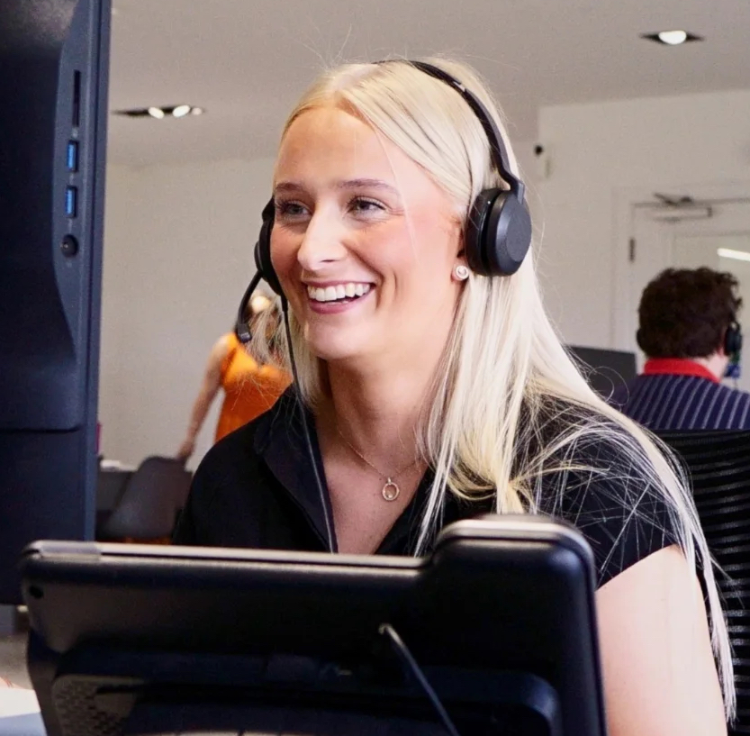 Sales team on phone to customer