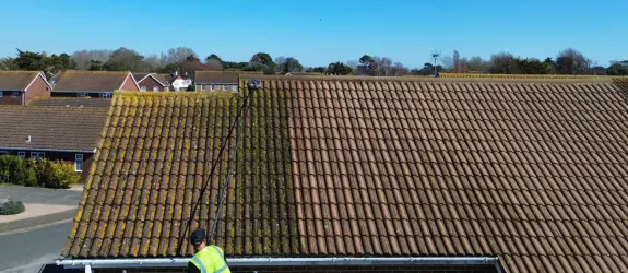 Roof cleaning a healthcare centre in Berkshire